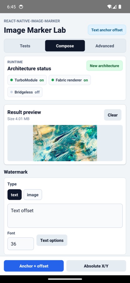 Image Marker Lab Compose tab