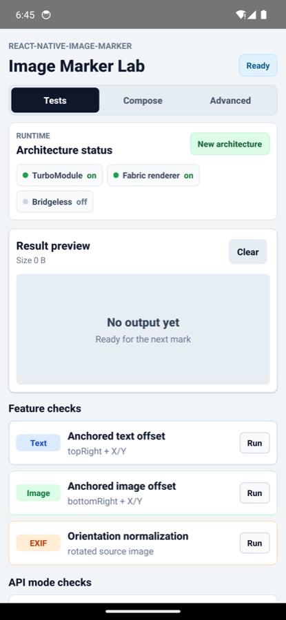 Image Marker Lab Tests tab